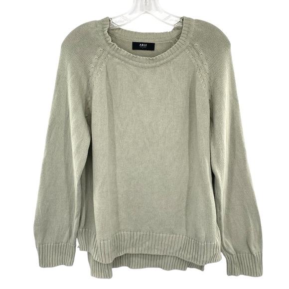 Able Sweaters - Anthropologie Able Organic Cotton Sage Green Chunky Knit Sweater